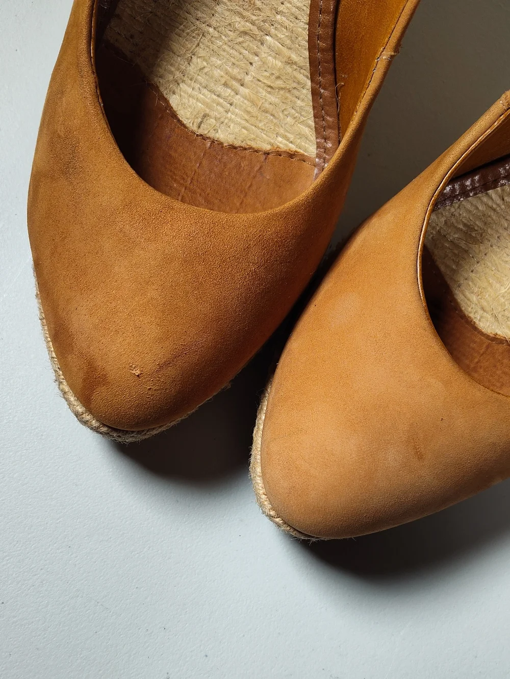Schutz Ciara brown suede‎ high heel espadrille wedges 9